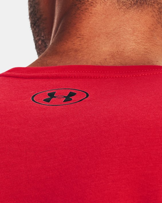 男士UA Sportstyle Logo短袖T恤, Red, pdpMainDesktop image number 3